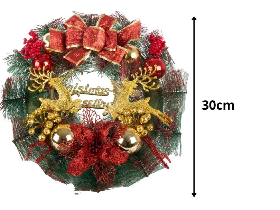 Julkrans med dekoration konstgjorda tallgrenar 30 cm