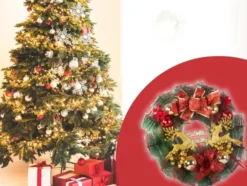 Julkrans med dekoration konstgjorda tallgrenar 30 cm