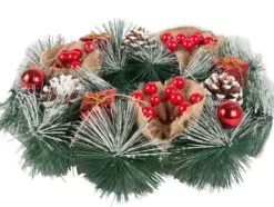 Julkrans med dekoration konstgjorda tallgrenar 30 cm