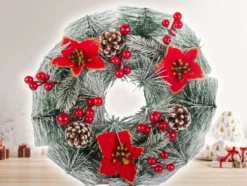 Julkrans med kottar diameter 20 cm dekoration för inom- och utomhus
