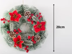 Julkrans med kottar diameter 20 cm dekoration för inom- och utomhus