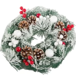Julkrans med kottar och dekorationer, Ø20 cm