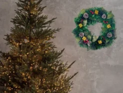 Julkrans med kottar och julmotiv 30 cm för inom- och utomhus
