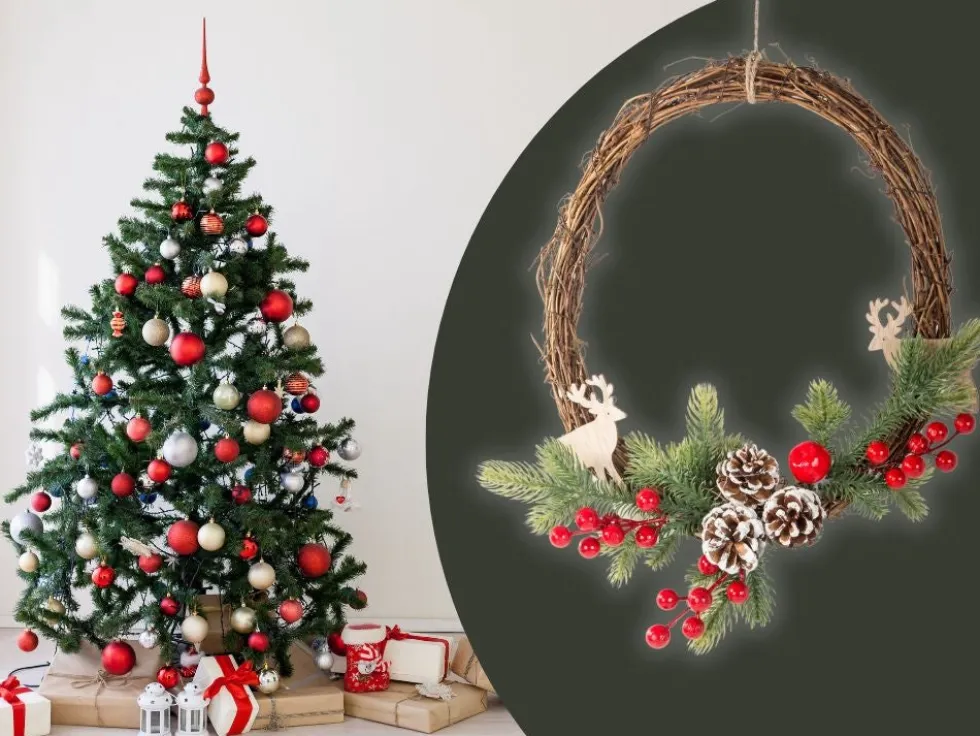Julkrans med kottar 30x25 cm dekoration för inom- och utomhus