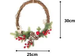 Julkrans med kottar 30x25 cm dekoration för inom- och utomhus