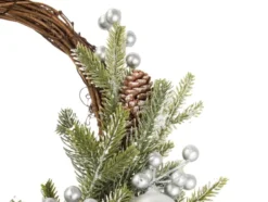 Julkrans med naturtrogna kottar 30 cm för dörr/vägg/bord