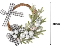 Julkrans med naturtrogna kottar 30 cm för dörr/vägg/bord