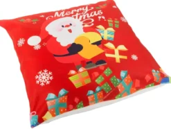 Julkuddfodral 45x45 cm tomtemotiv med dold dragkedja