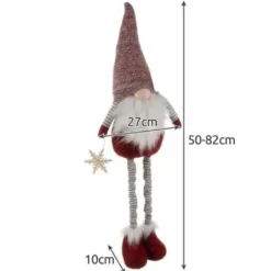 Julälva dekoration 60-82 cm teleskopben böjbar hatt vit/grå/röd