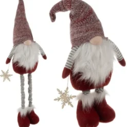 Julälva dekoration 60-82 cm teleskopben böjbar hatt vit/grå/röd