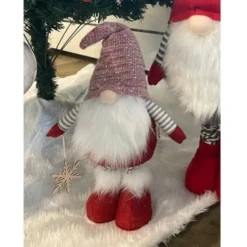 Julälva dekoration 60-82 cm teleskopben böjbar hatt vit/grå/röd