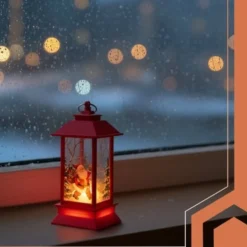 Jullykta LED-ljus röd 12,5 cm batteridriven LR44 (ingår)