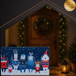 Julmatta dörrmatta 75x45 cm färgglad slitstark lätt att rengöra