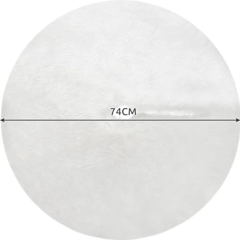 Julmatta under granen vit 72 cm långhårig polyester