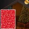 Julpläd 130x170 cm dubbelsidig snöflinga lammpäls vit/röd