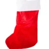 Julsocka röd tyg med upphängningsband 62x37x29 cm