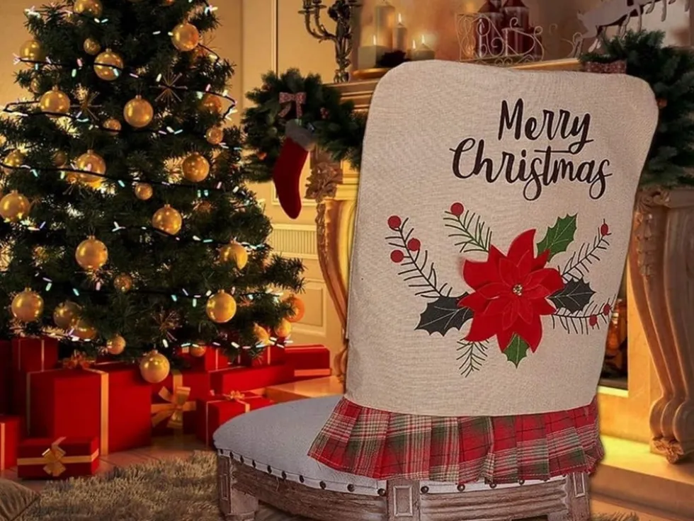 Julstolsöverdrag med julmotiv universal 51 x 49 cm blandade motiv