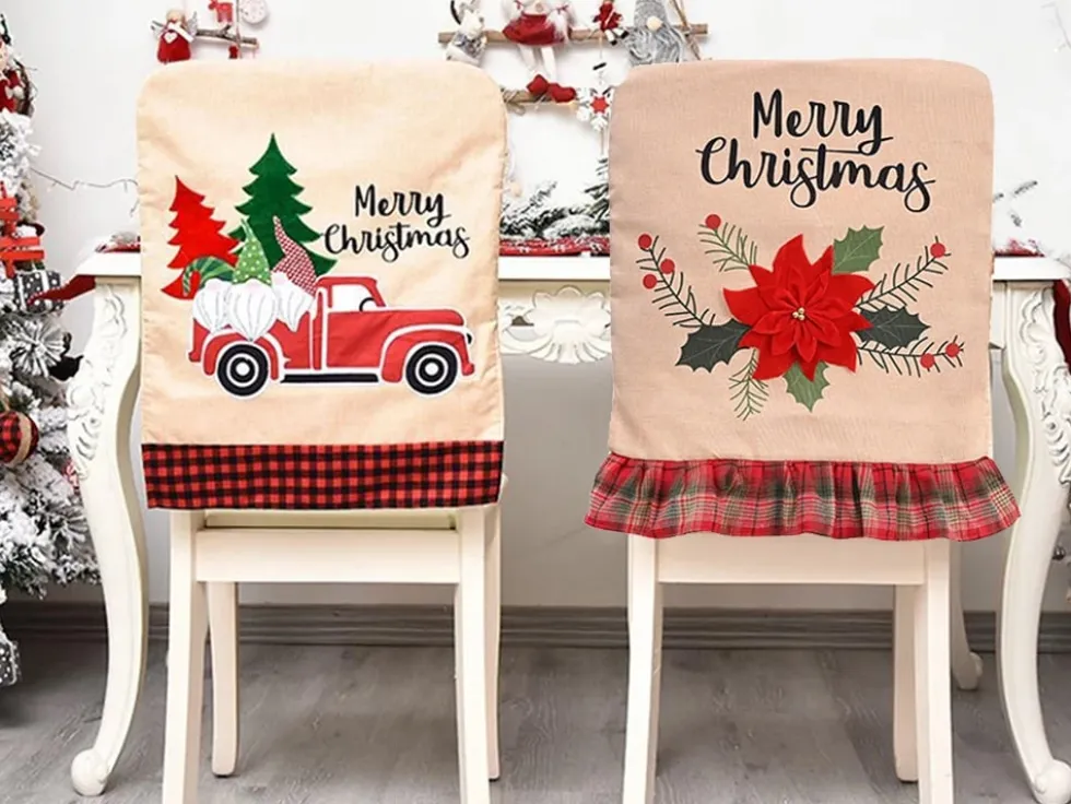 Julstolsöverdrag med julmotiv universal 51 x 49 cm blandade motiv