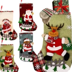 Julstrumpor 4-pack 19x31 cm tomte/ren/snögubbe/nallebjörn