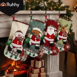 Julstrumpor 4-pack 19x31 cm tomte/ren/snögubbe/nallebjörn