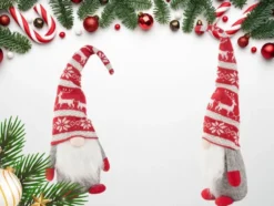 Jultomte dekoration plast grå med böjbar luva 48 cm