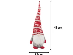 Jultomte dekoration plast grå med böjbar luva 48 cm