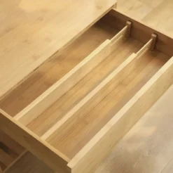 Justerbar lådorganisatör i bambu 4-pack teleskopiska avdelare 42-56 cm