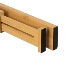 Justerbar lådorganisatör i bambu 4-pack teleskopiska avdelare 42-56 cm