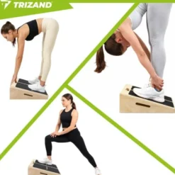 Justerbar slant board för vadstretch i trä 15-35° halkfri 150 kg