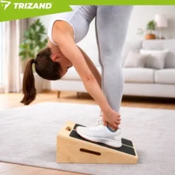 Justerbar slant board för vadstretch i trä 15-35° halkfri 150 kg