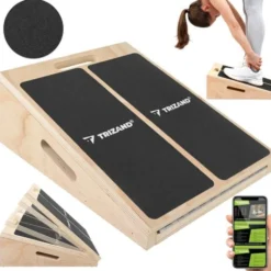 Justerbar slant board för vadstretch i trä 15-35° halkfri 150 kg