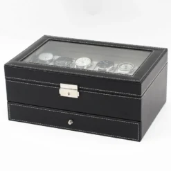 Juvel och klockbox 2 våningar SVART