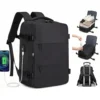 Kabinväska Ryggsäck för Ryanair, Norwegian & Wizzair- Handbagage – 30L Vakuum Kompression USB - cabin bag - pump ingår