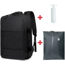 Kabinväska Ryggsäck för Ryanair, Norwegian & Wizzair- Handbagage – 30L Vakuum Kompression USB - cabin bag - pump ingår