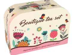 Kaff- och teservis leksak i trunk 18 delar rosa, 3+ år