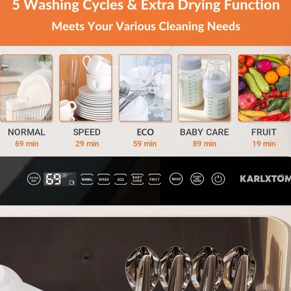 KarlXTom Mini Dubbel vatteninloppsdiskmaskin Bordsdiskmaskin Diskmaskin