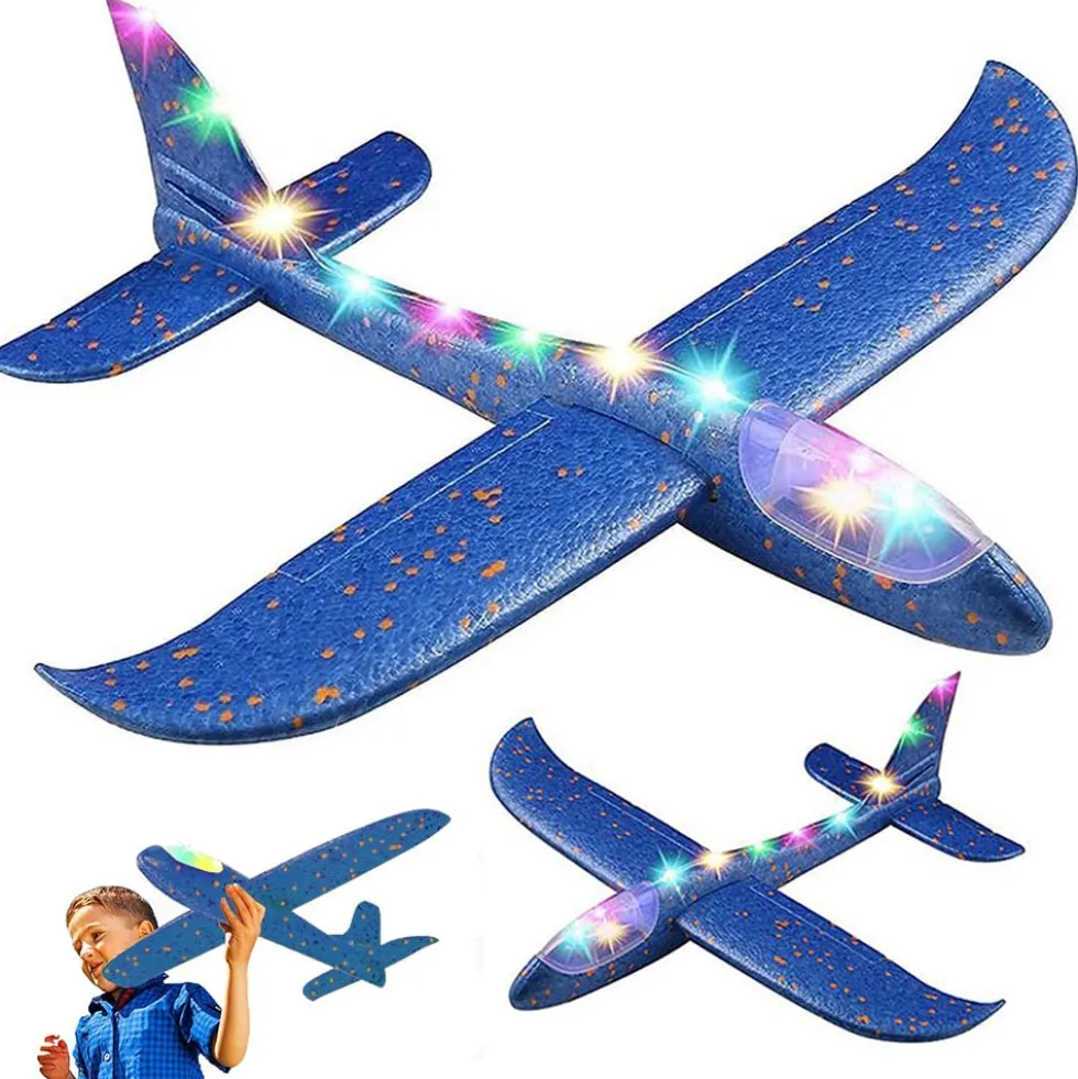 Kastflygplan med LED för barn 47 cm