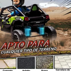 Kawasaki Teryx KRX 1000 Licensierad 12V Elbil För Barn, Fjärrkontroll, Bakfjädring, Svart