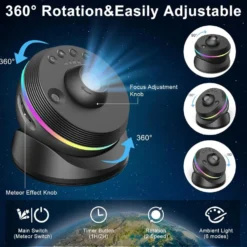 4K HD Galaxy Projektor 13-i-1 – Stjärnprojektor med Meteoreffekt, 360° Rotation & 13 Filmrullar
