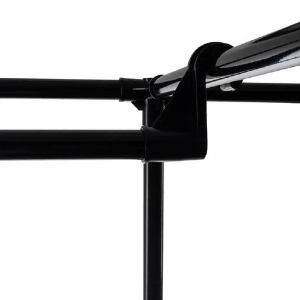 Klädhängare XXL svart 6 hyllor 1 stång 8 krokar 173x36x108 cm