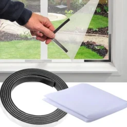 Klippbart Myggnät för Fönster med Magnetfäste 150x180 Vit