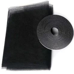 Klippbart Myggnät för Fönster med Kardborre 130x150cm Svart