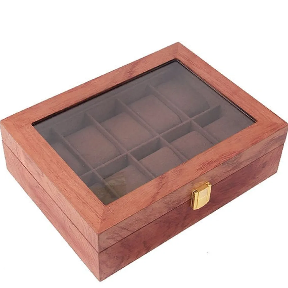 Klockbox 10 klockor Trä - KÖRSBÄR