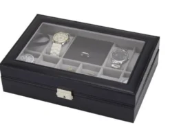 Klockbox o juvelbox 8 klockors ljusgrå insida