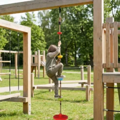 Klätterrepgunga trädgunga med plattformsskiva gungstol utomhuslekset för 3-8 år röd