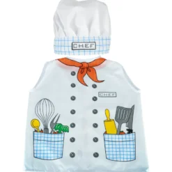Kockkostym barn set med förkläde och kockmössa 3-8 år vit