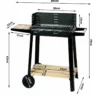 Kolgrill med justerbart grillgaller 5 nivåer hyllor och hjul 84x78x42