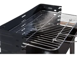 Kolgrill med justerbart grillgaller 5 nivåer hyllor och hjul 84x78x42