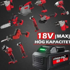 Kompatibelt 18V 6.0Ah batteri för Milwaukee M18 [4-pack] med dubbelladdare - 6000 mAh Li-ion - Reservbatteri