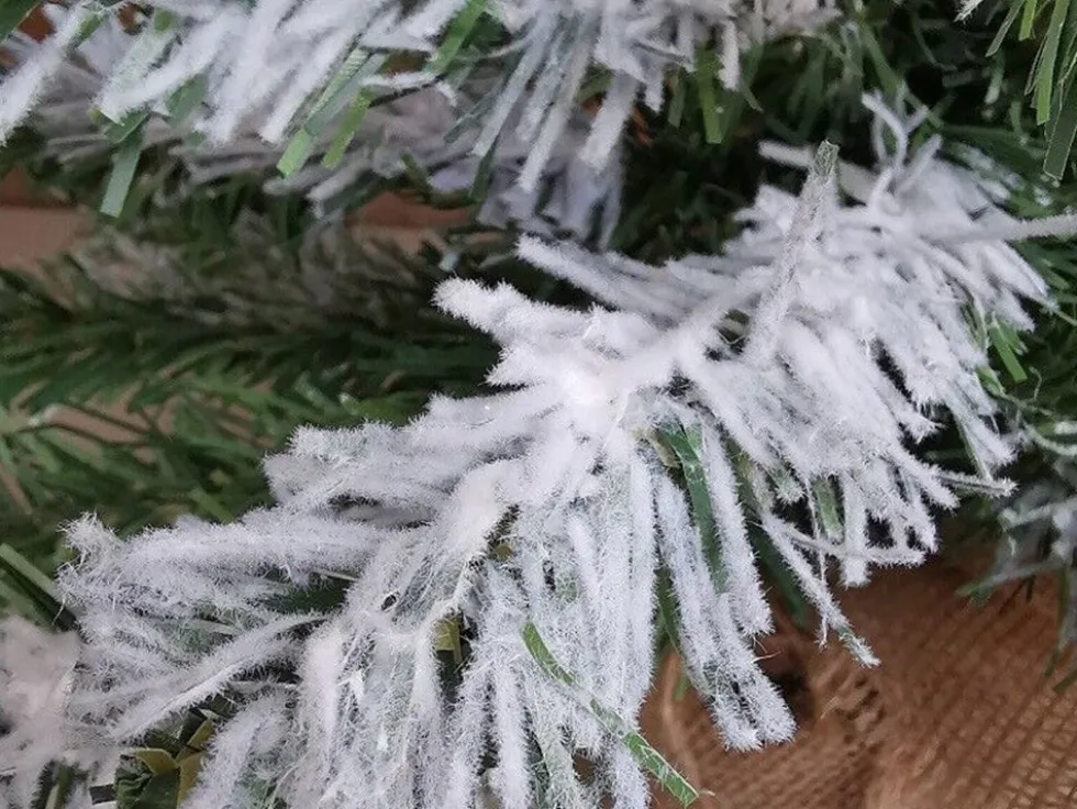 Konstgjord julgran bordsgran 50 cm med snöeffekt träfot